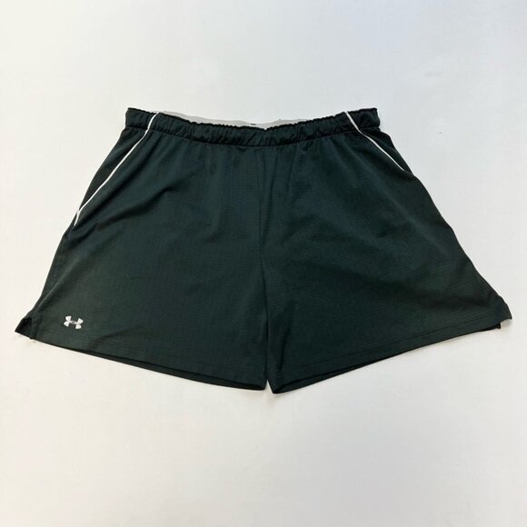 Under Armour Womens Athletic Shorts Black Elastic Waist Pull On Mid Rise L - Picture 1 of 11